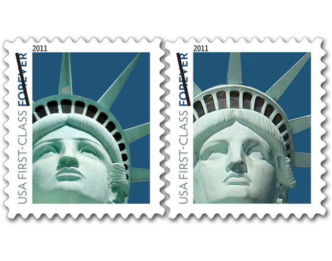 Sultry Lady Liberty leads Postal Service astray